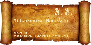 Milankovics Marián névjegykártya